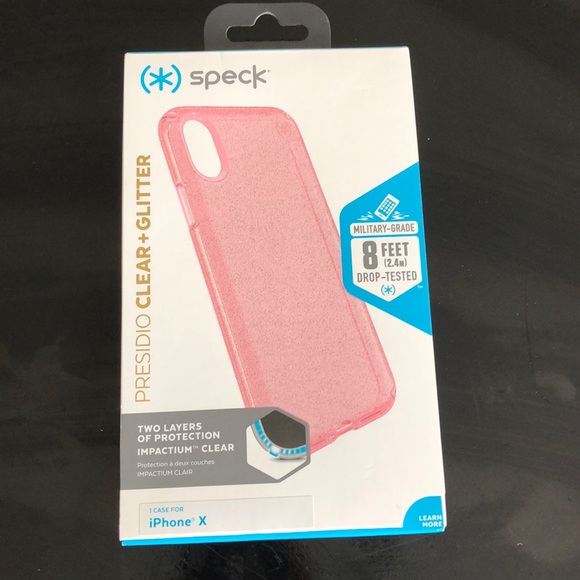speck Accessories - Presidio Pink Clear Glitter Speck iPhone X Case
